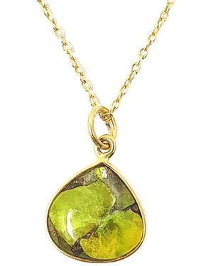 Sophelia Vermeil Plated Peridot Heart Charm August Birthstone Necklace - Yellow