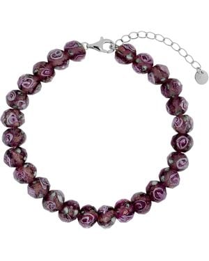 Gold Trip Autumn Rose Glass Beaded Bracelet - Metallic