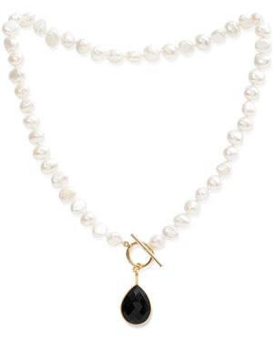 Pearls of the Orient Online Clara Cultured Irregular Freshwater Pearl Necklace With Spinel Vermeil Drop - Metallic