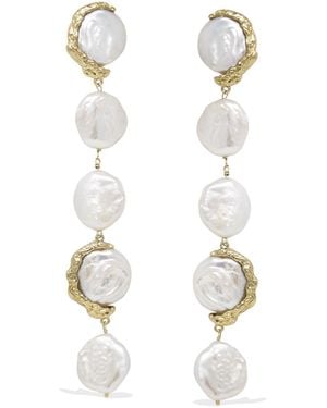 Vintouch Italy Ad Astra-Plated Pearl Statement Earrings - White