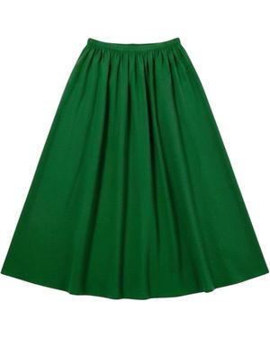 Louche Zoeline Recycled Cotton Midaxi Skirt - Green