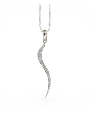 Linda Fiore Swirl Necklace With Clear Cz - Metallic