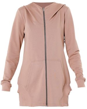 Metamorph Neutrals Long Zipper Hoodie - Pink