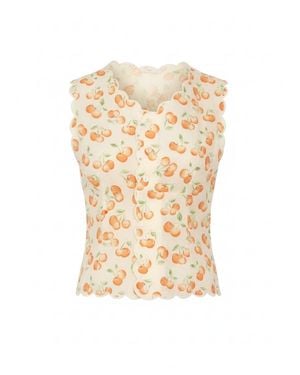 Montce Cherry Sherbet Scalloped Vest - White
