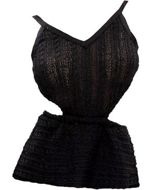 Maison Bogomil Shadow Thread – Sequined Knit Top With Side Cutouts - Black