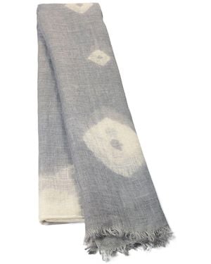 Heritagemoda Neutrals Handmade Light Tie-Dye Linen Scarf - Grey