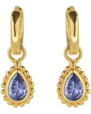Charlotte's Web Jewellery December Birthstone Huggie Hoops - Metallic