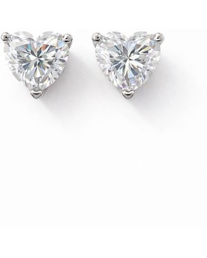 Pearl Code Angel Heart Moissanite Earrings Two Ct - White