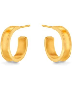 7879 Liquid Metal Hoop Earrings - Metallic
