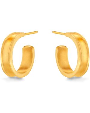 7879 Liquid Metal Hoop Earrings - Metallic