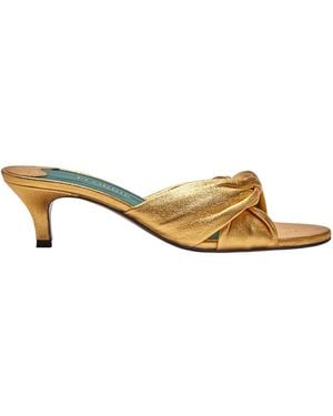 Florrie London Emma 50Mm Leather Mule Vintage - Metallic
