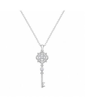 Spero London Sterling Ancient Key Necklace - Metallic