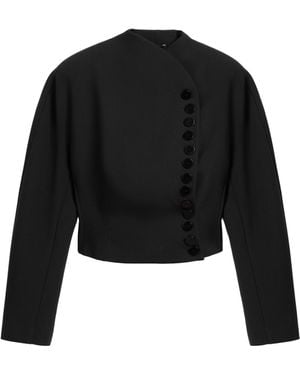 Nocturne Asymmetric Buttoned Tailored Jacket - Black