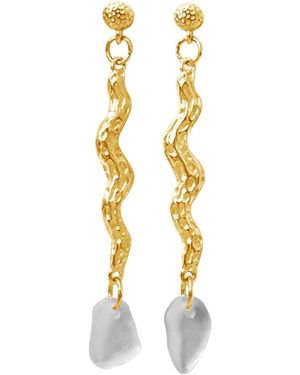 Glassy Bølgeskum Earrings - Metallic