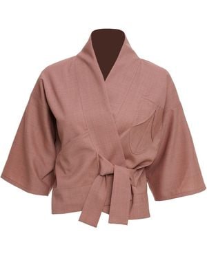 MOE Rose Wool Vest Jacket - Brown