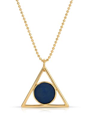 Glamrocks Jewelry Two Faced Double Sided Necklace- Adventurine, Moonstone - Blue