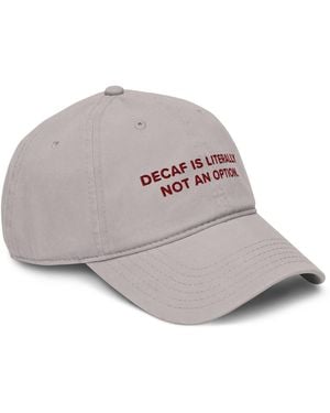 Anchor and Crew Gustatory Decaf Is Literally Not An Option. Cotton Embroidered Cap - Gray