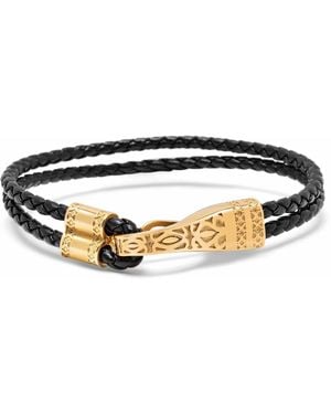 Nialaya Leather Bracelet With Clasp - Black