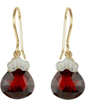 MOUNIR LONDON Garnet Coloured Zircon Drop Earrings