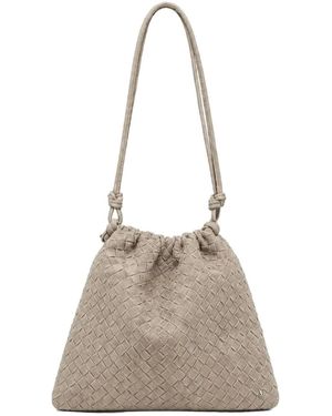 Sd Collection Mink Casie Suede Bucket Bag - Grey