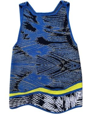 Essien & Emre Wave Sleeveless Top Hand Made One-Of-A-Kind - Blue