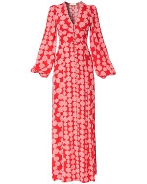 AGGI by HALEWSKI Imani Rosewater Maxi Boho Dress - Red