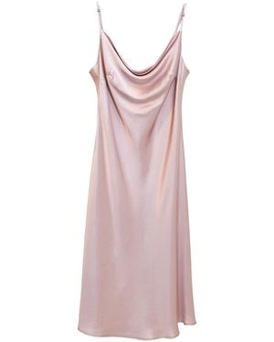 Soft Strokes Silk Rebirth Of Venus Pure Silk Slip Dress - Purple