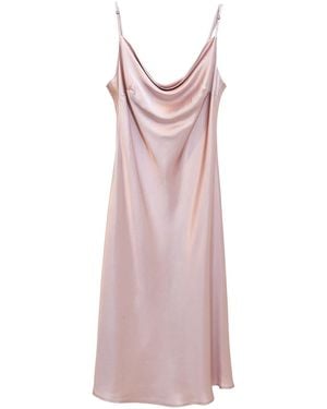Soft Strokes Silk Rebirth Of Venus Pure Silk Slip Dress - Purple