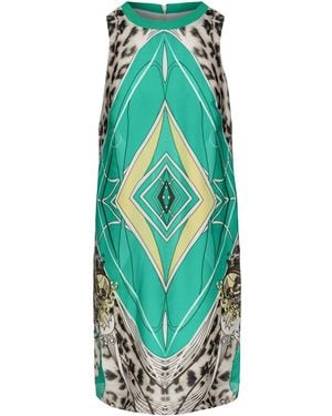 Conquista Animal Print Sleeveless Dress - Green