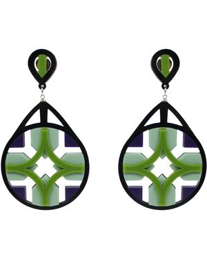 Gissa Bicalho Acrylic Earring Tile - Green