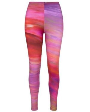 Conquista Silky Stretch Print Trousers - Pink