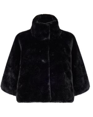 ISSY LONDON Trinny Cropped Faux Fur Jacket - Black