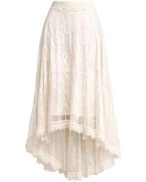Tantra Spain Sl Neutrals Lace Skirt With Ruffle Hem And Elastic Waistband - Natural