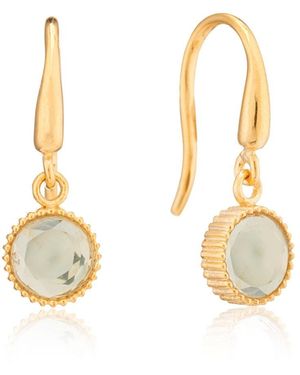 Auree Barcelona August Birthstone Hook Earrings Green Amethyst - Multicolour