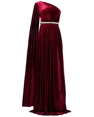 Nur Karaata Baglioni Burgundy Gown - Red
