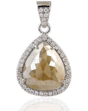 Artisan Ice Diamond & Diamond Halo Pendant - Metallic