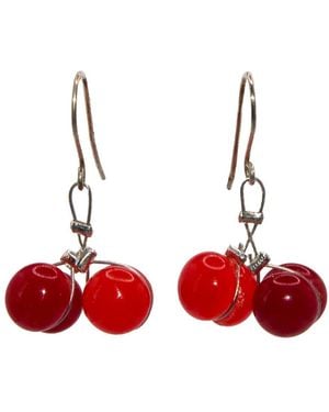 Laura Daili Cherry Drop – Glass Earrings - Red