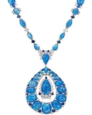 LÁTELITA London Paloma Opal Statement Necklace - Blue