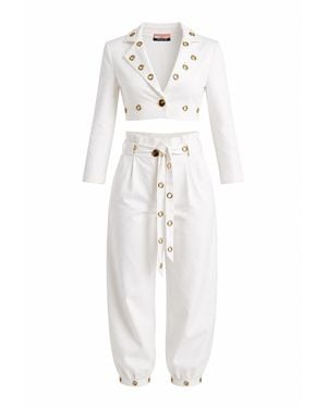 Maui X Lolita Elvadira Fitted Cropped Denim Set - White