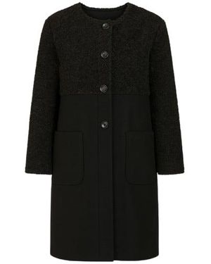 Conquista Straight Coat With Astrakhan - Black