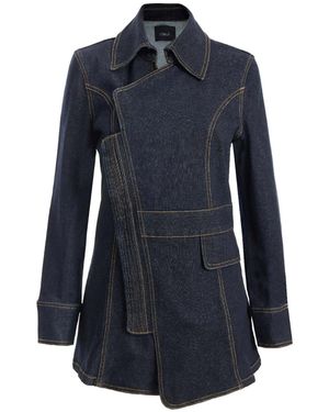 2Be4A Double Breasted Denim Jacket - Blue