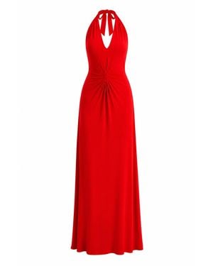 Maison De Gala Scarlett Crimson Halter Dress - Red