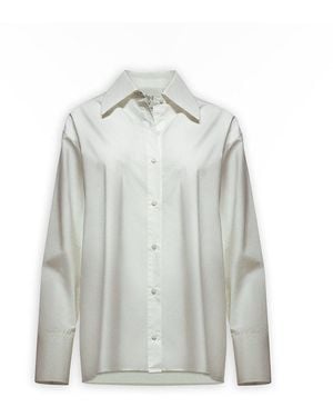 Maison sél Boyfriend Poplin Shirt – - Grey