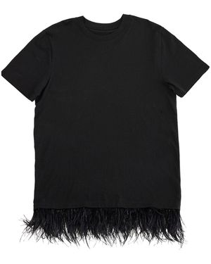 Baé Special Moments T-Shirt Dress With Feathers - Black