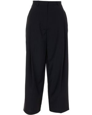 Zamsee Wool Tapered Pants - Black