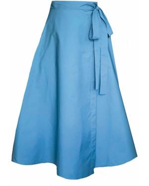 Frock Tales Meyer Wrap Midi Skirt - Blue