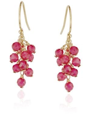 MOUNIR LONDON Ruby Cluster Drop Earrings - Red