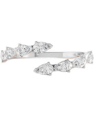 Aya Fine Jewelry Pear Lab Diamond Bypass Ring - White