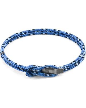 Anchor and Crew Ocean Signature Silver Rope Bracelet - Blue