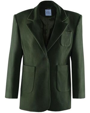 Vestiaire d'un Oiseau Libre Kaki Cashmere Oversized Jacket - Green
